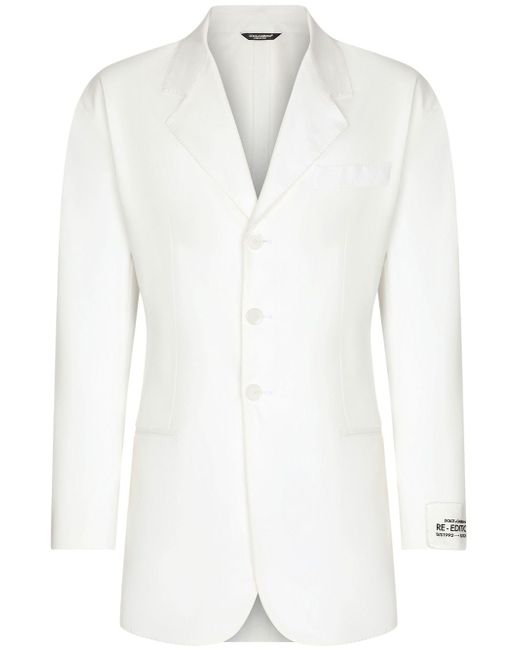 Dolce & Gabbana logo-patch button-up blazer
