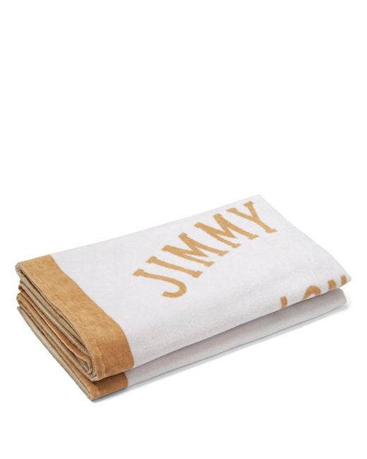 Jimmy Choo logo-print cotton beach towel