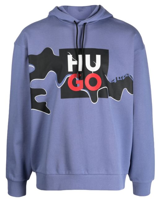 Hugo Boss logo-print cotton hoodie