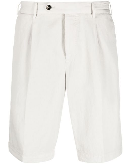 PT Torino off-centre button linen shorts