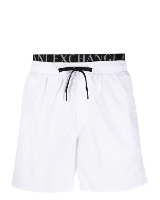 Armani Exchange logo-tape swim shorts