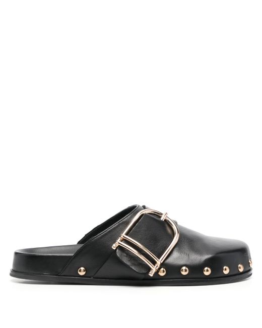 Twin-Set buckle-fastened leather mules