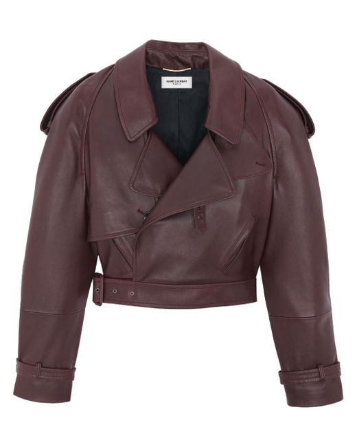 Saint Laurent cropped leather jacket