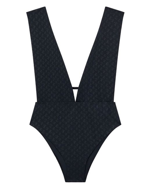 Jimmy Choo monogram V-neck swimsuit