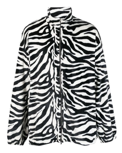 Vetements zebra-pattern zip-fastening coat
