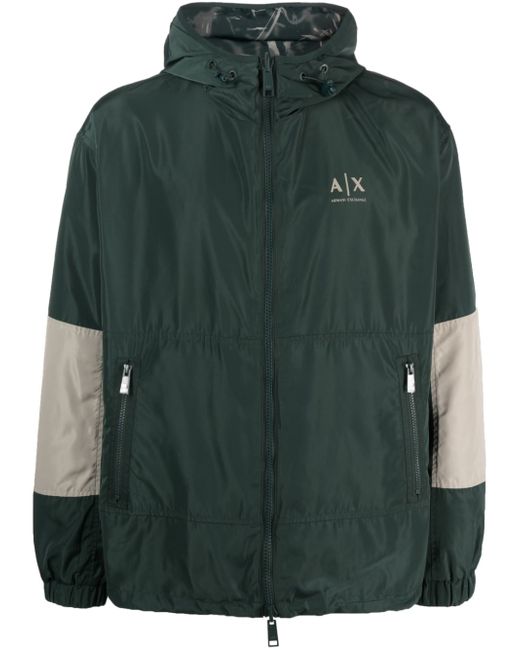 Armani Exchange panelled hooded jacket