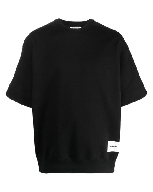 Jil Sander logo-patch short-sleeve sweatshirt