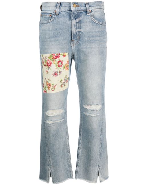 B Sides cropped distressed-effect jeans