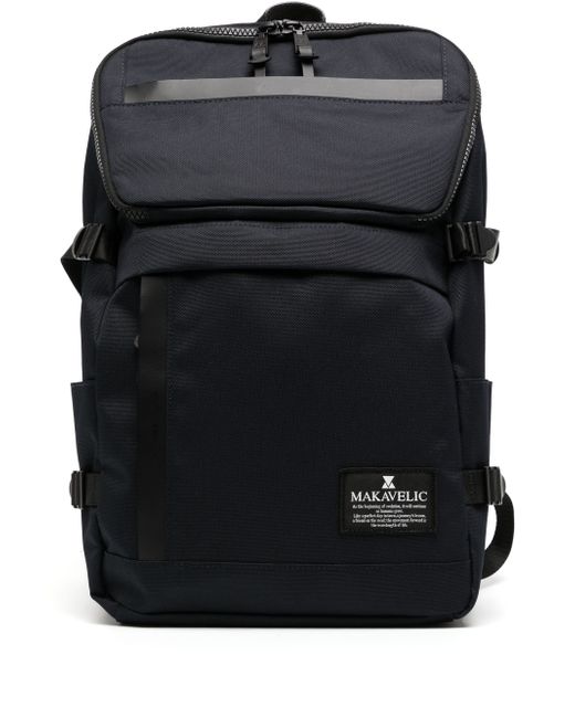 Makavelic zip-up logo-patch backpack
