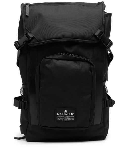 Makavelic multiple pockets logo-patch backpack