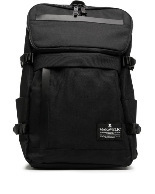 Makavelic multiple patch pockets logo-detail backpack