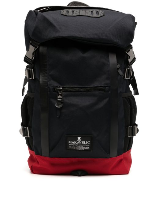 Makavelic contrasting-detail logo-patch backpack
