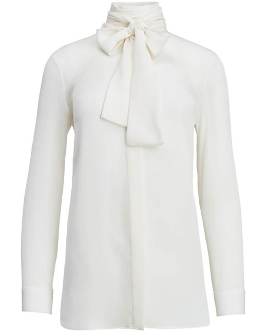 Khaite Tash scarf-detail silk blouse