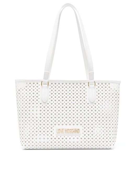 Love Moschino perforated-hearts faux-leather shoulder bag