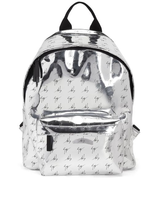 Giuseppe Zanotti Design metallic logo-print backpack