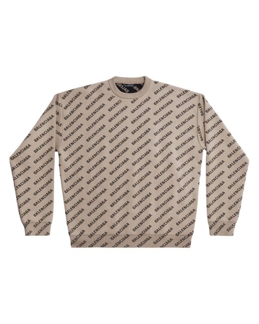 Balenciaga all-over logo-print knit jumper