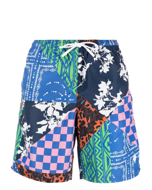 Marcelo Burlon County Of Milan patchwork-print swim shorts
