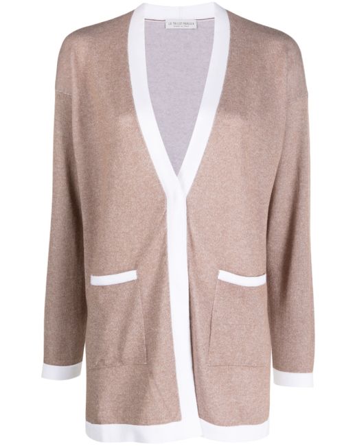Le Tricot Perugia two-tone long-sleeve cardigan