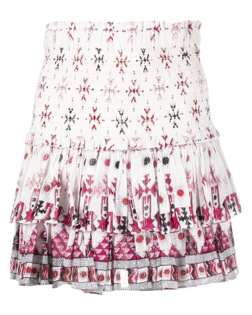 marant étoile ruffled cotton-blend skirt