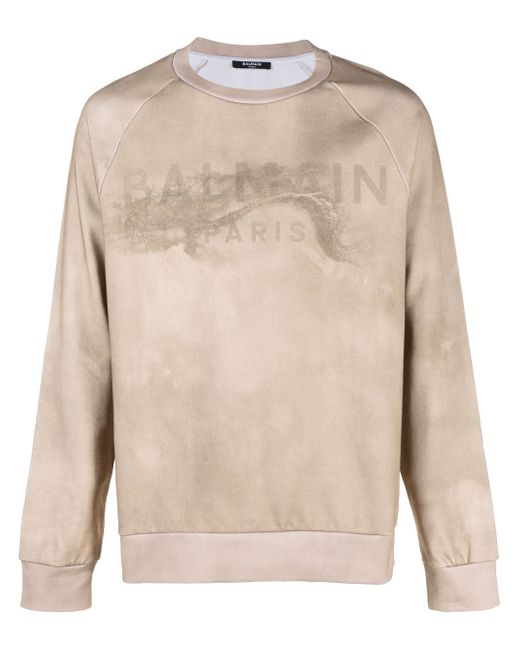 Balmain logo-print long-sleeve sweatshirt