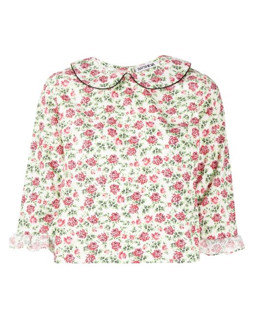 Batsheva Anise floral-print cotton blouse