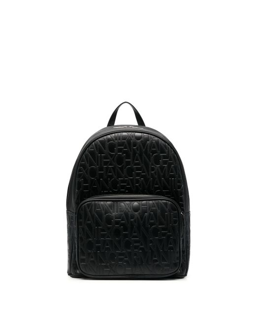 Armani Exchange debossed-logo pocket backpack