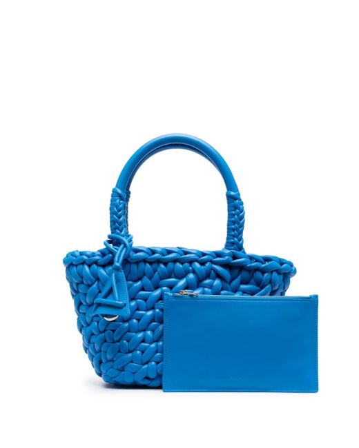 Alanui interwoven-design small leather tote bag