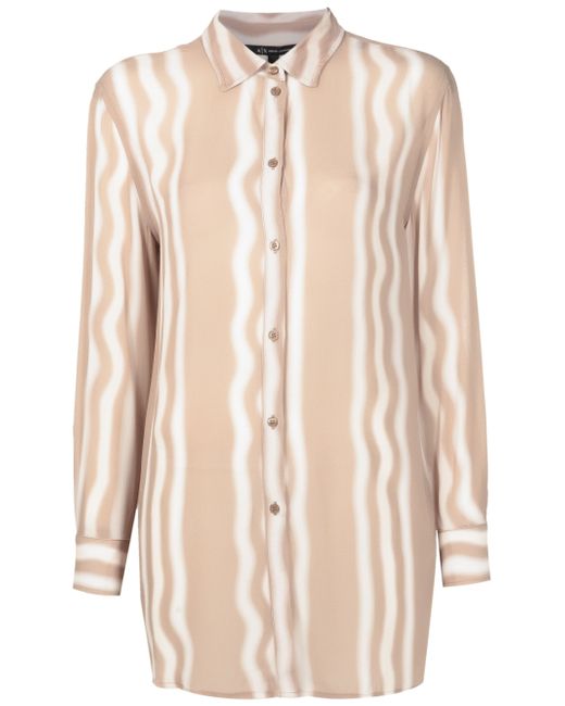 Armani Exchange stripe-print buttoned shirt