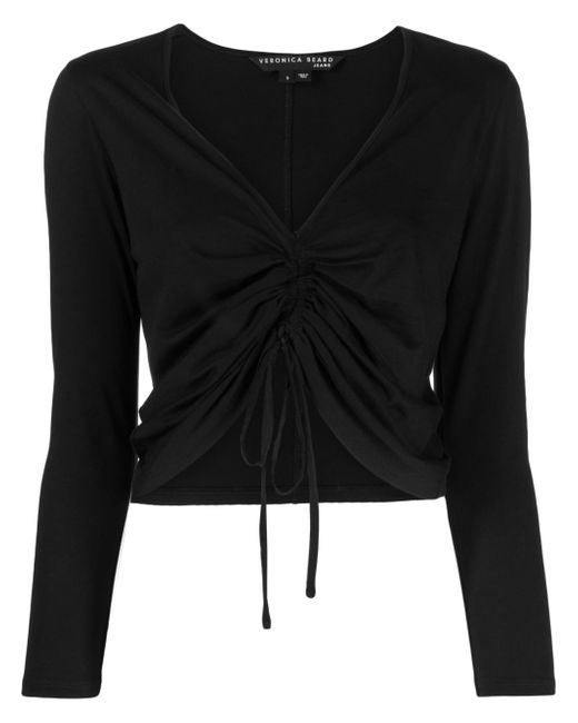 Veronica Beard plunging V-neck gathered-detail top
