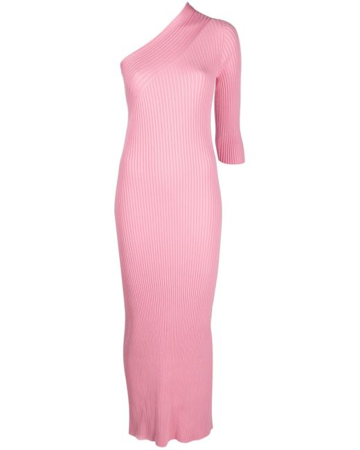 Aeron one-shoulder rib-knit maxi dress