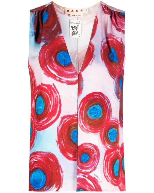 Marni abstract-print sleeveless shirt
