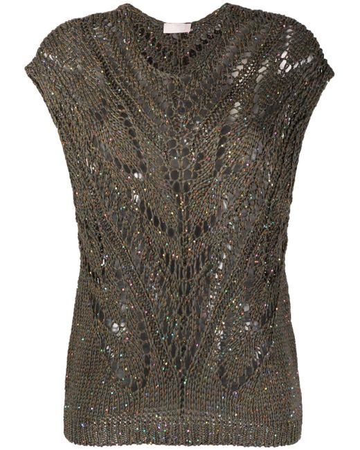 Liu •Jo sequin-embellished knitted sleeveless top