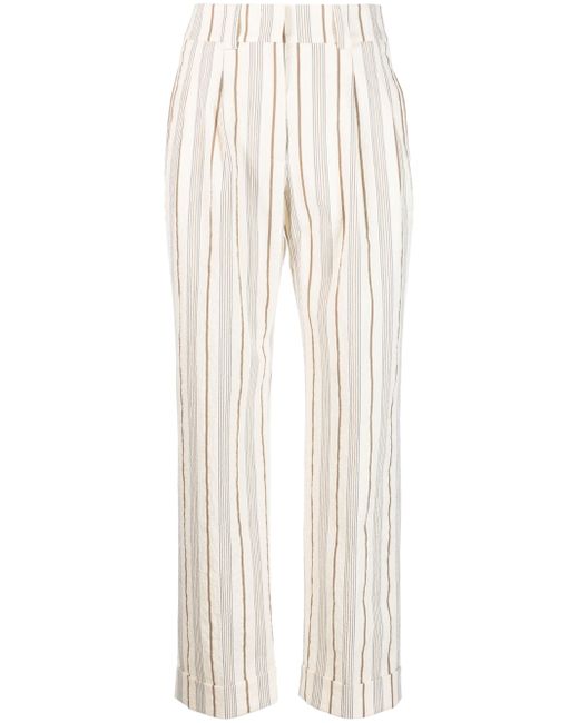Peserico striped high-waisted trousers