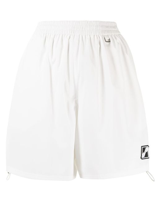 We11done high-waisted logo-patch shorts