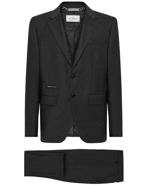 Philipp Plein logo-patch single-breasted suit