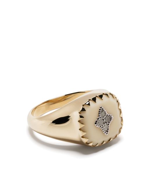 Pascale Monvoisin 9kt gold Pierrot diamond signet ring