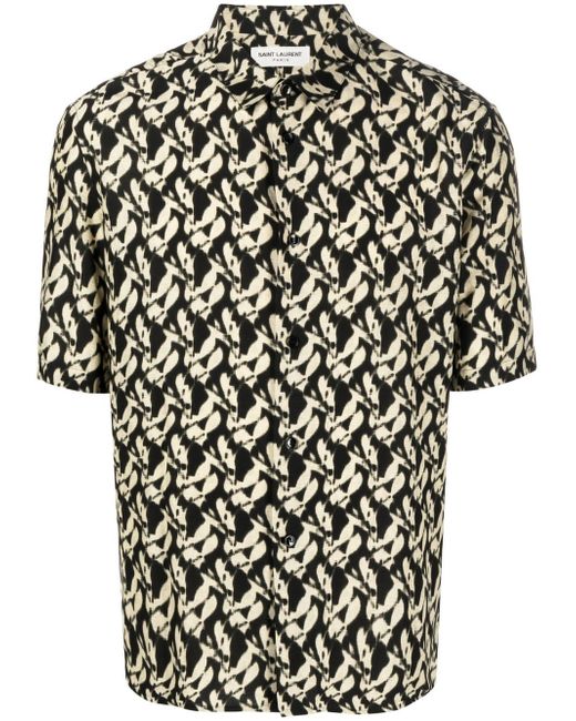 Saint Laurent abstract-print cotton shirt