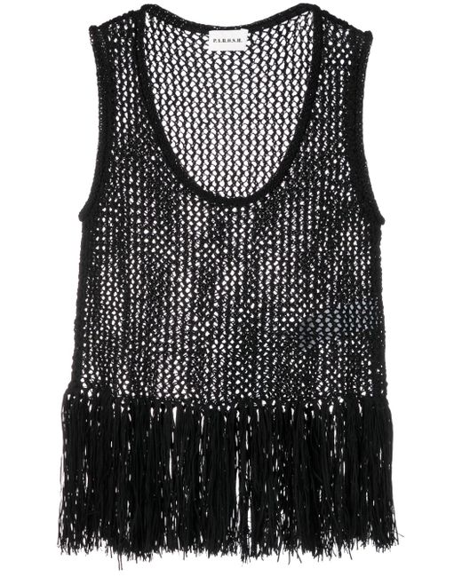 P.A.R.O.S.H. open-knit fringed top