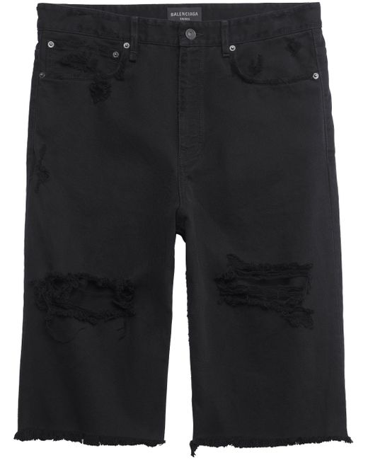 Balenciaga distressed denim shorts