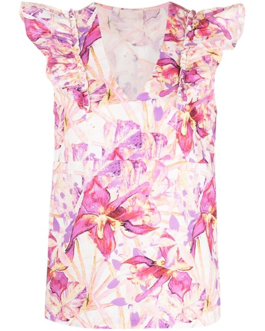 Liu •Jo ruffled floral-print blouse