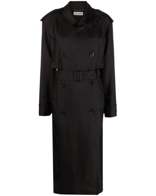 Saint Laurent silk double-breasted trench coat