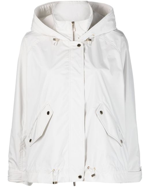 Moorer hooded z ip-up coat