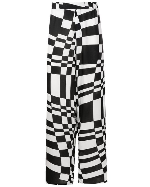 Amir Slama geometric-print straight trousers
