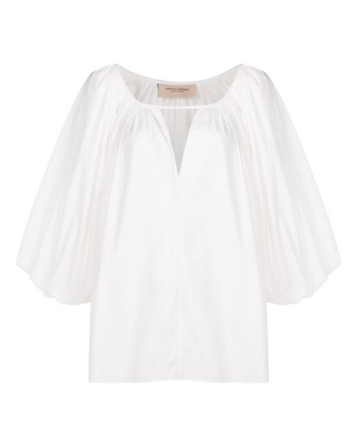 Adriana Degreas puff-sleeve cotton blouse