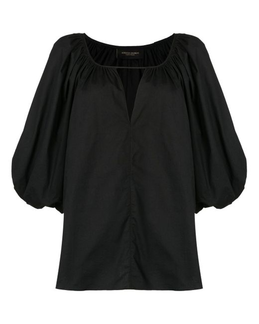 Adriana Degreas cut out-detail puff-sleeve blouse