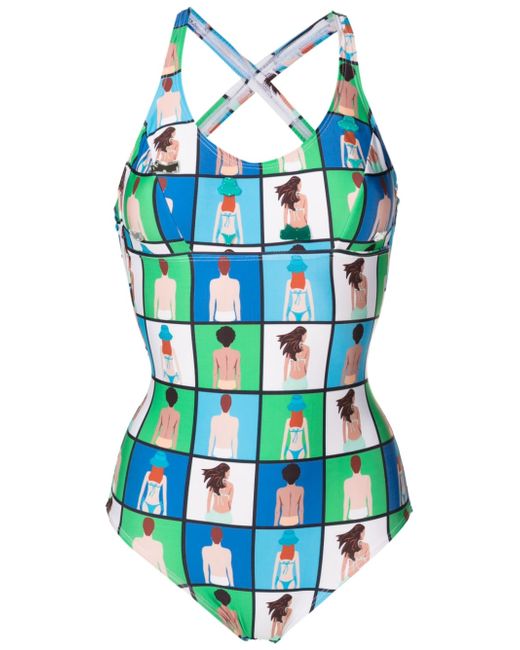 Amir Slama all-over graphic-print swimsuit