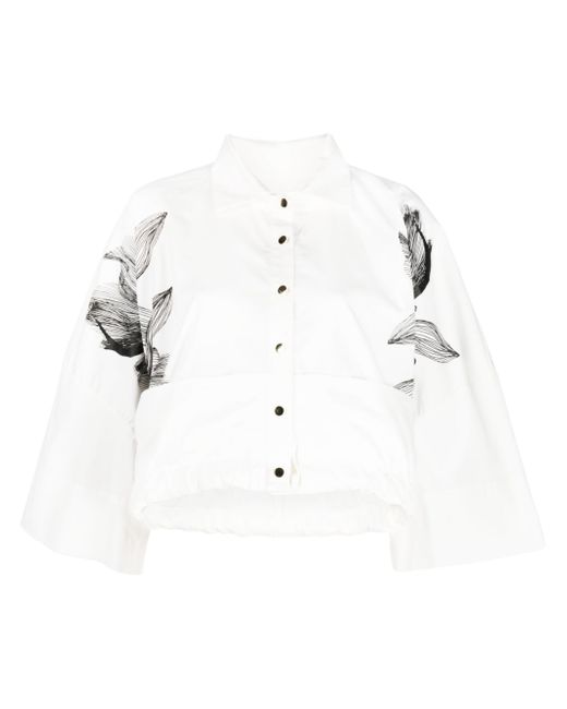 Ioana Ciolacu abstract-print ruffle-hem shirt