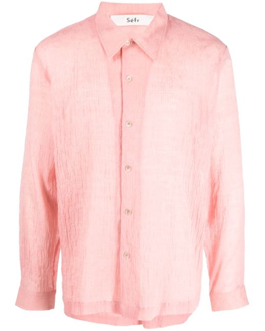 Séfr textured cotton-blend shirt