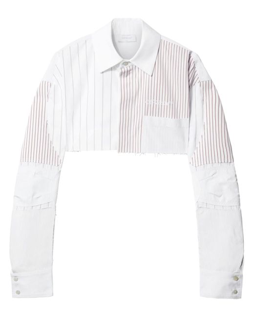 Off-White striped cropped cotton shirt