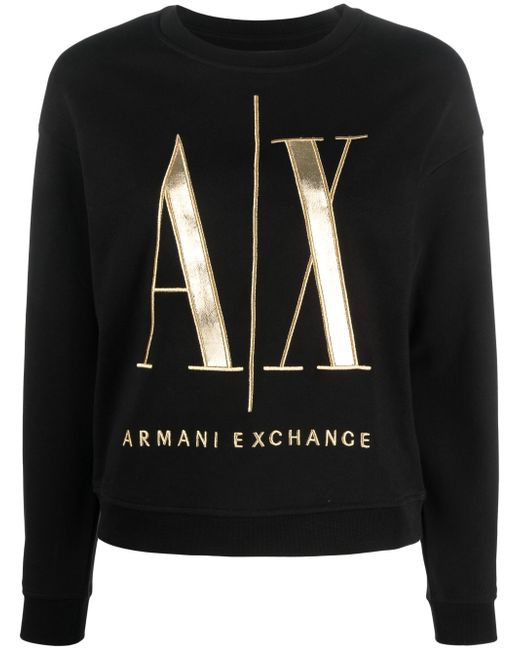 Armani Exchange logo-patch cotton sweatshirt